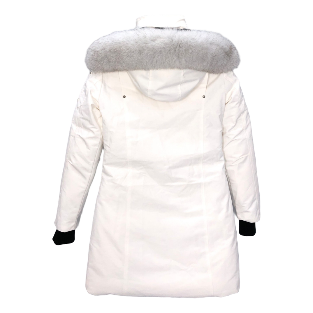 Moose Knuckles Stirling Parka – White Fur Trim, Pom-Pom, Canadian Down