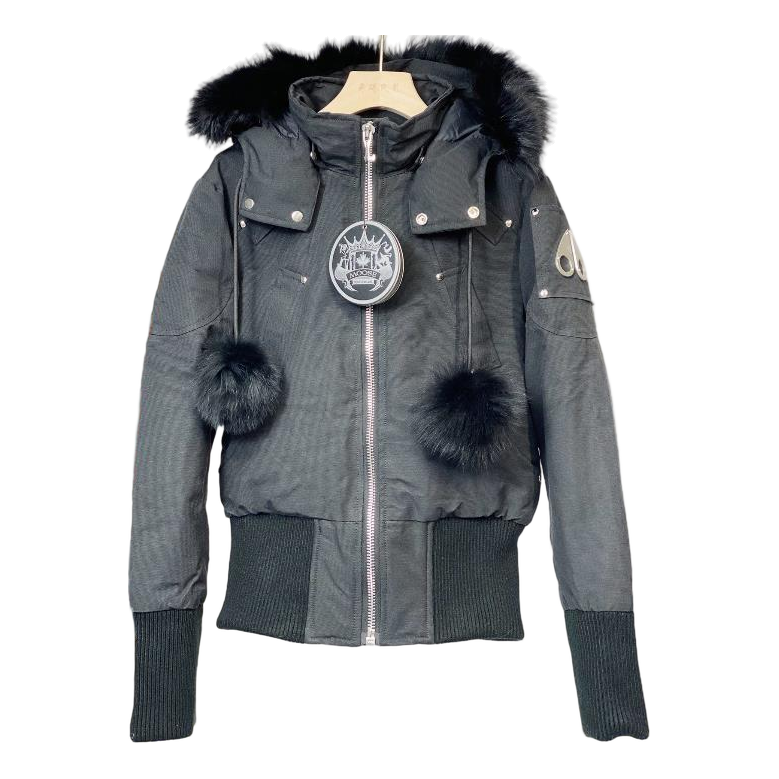 Moose Knuckles Debbie Fur-Trim Bomber – Coyote Fur Collar, Canadian Down