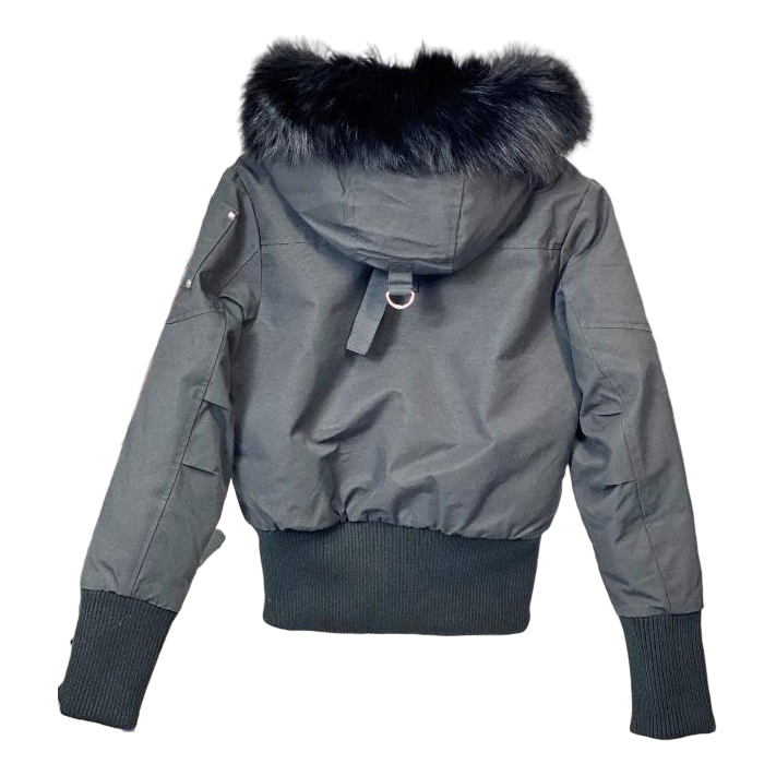 Moose Knuckles Debbie Fur-Trim Bomber – Coyote Fur Collar, Canadian Down