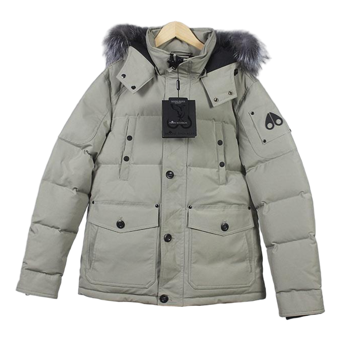 Moose Knuckles Four-Pocket Fur-Trim Quilted Jacket – Coyote Fur, Canadian Down
