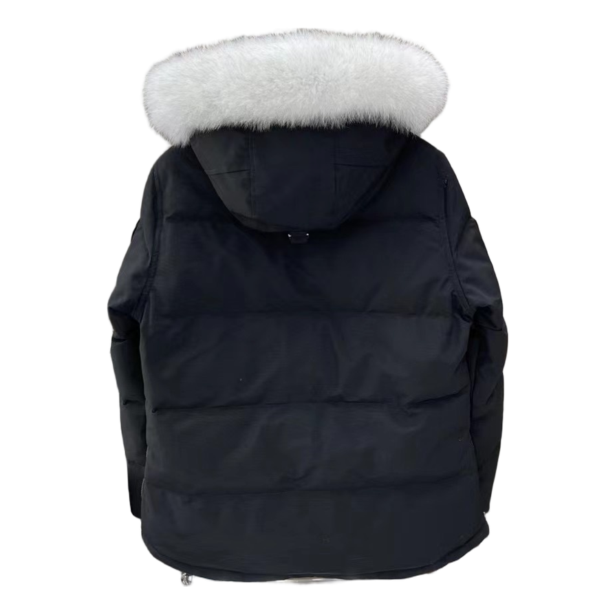 Moose Knuckles Chest-Zip Fur-Trim Hooded Puffer – Coyote Fur, Canadian Down