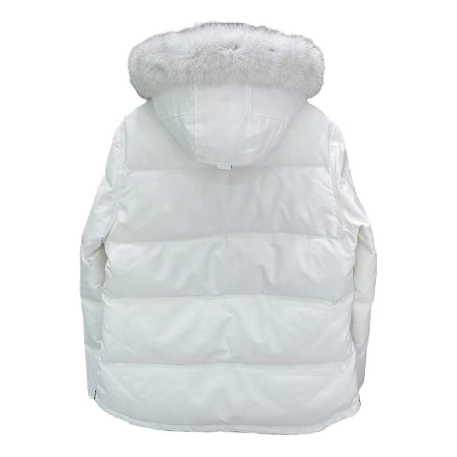 Moose Knuckles Chest-Zip Fur-Trim Hooded Puffer – Coyote Fur, Canadian Down
