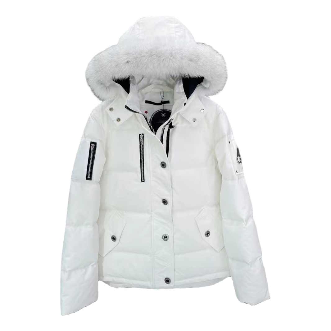 Moose Knuckles Chest-Zip Fur-Trim Hooded Puffer – Coyote Fur, Canadian Down