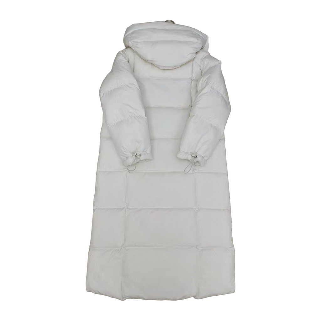 New Balance Hooded Long Puffer Coat – Off White