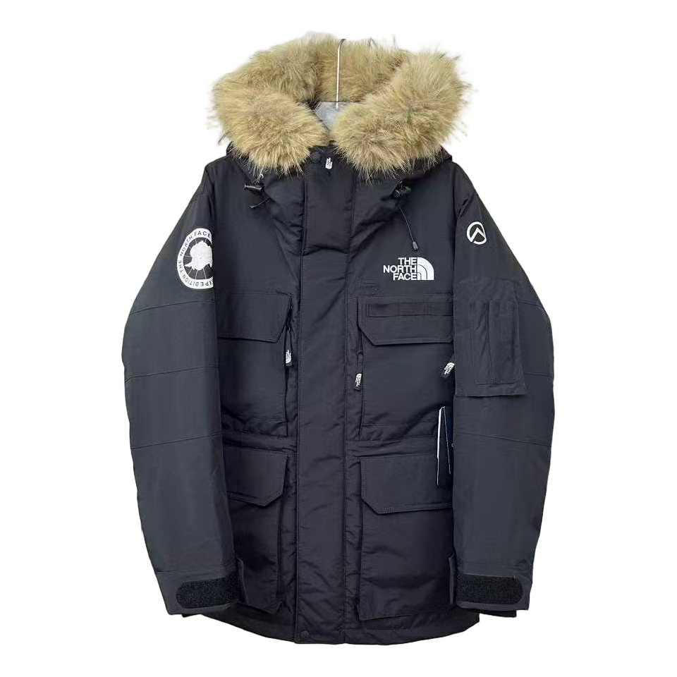The North Face Fur-Trim Hooded Parka – Graphite, 4-Pocket Down