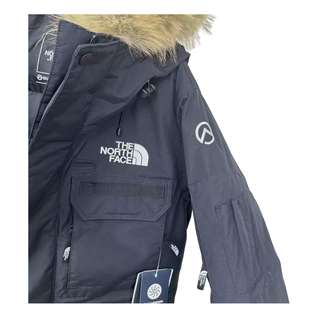 The North Face Fur-Trim Hooded Parka – Graphite, 4-Pocket Down