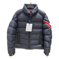 Moncler Tricolour Sleeve-Band Stand-Collar Puffer – Navy, Premium Down