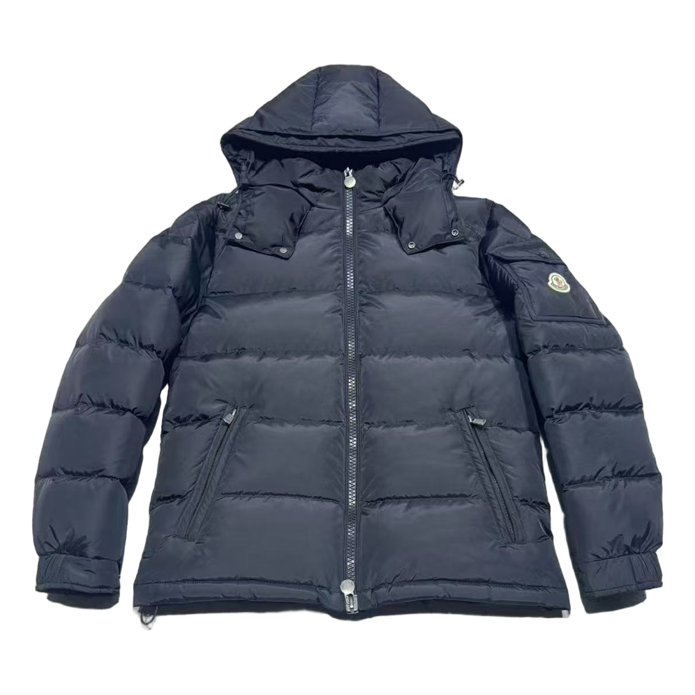 Moncler Sleeve-Pocket Hooded Puffer Jacket – Navy, Premium Down