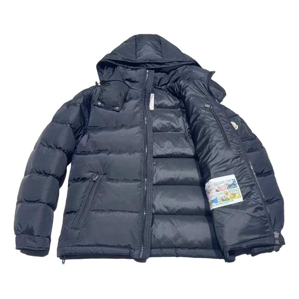 Moncler Sleeve-Pocket Hooded Puffer Jacket – Navy, Premium Down
