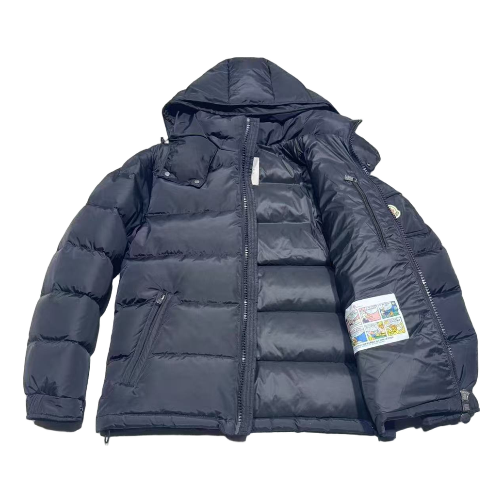 Moncler Sleeve-Pocket Hooded Puffer Jacket – Navy, Premium Down