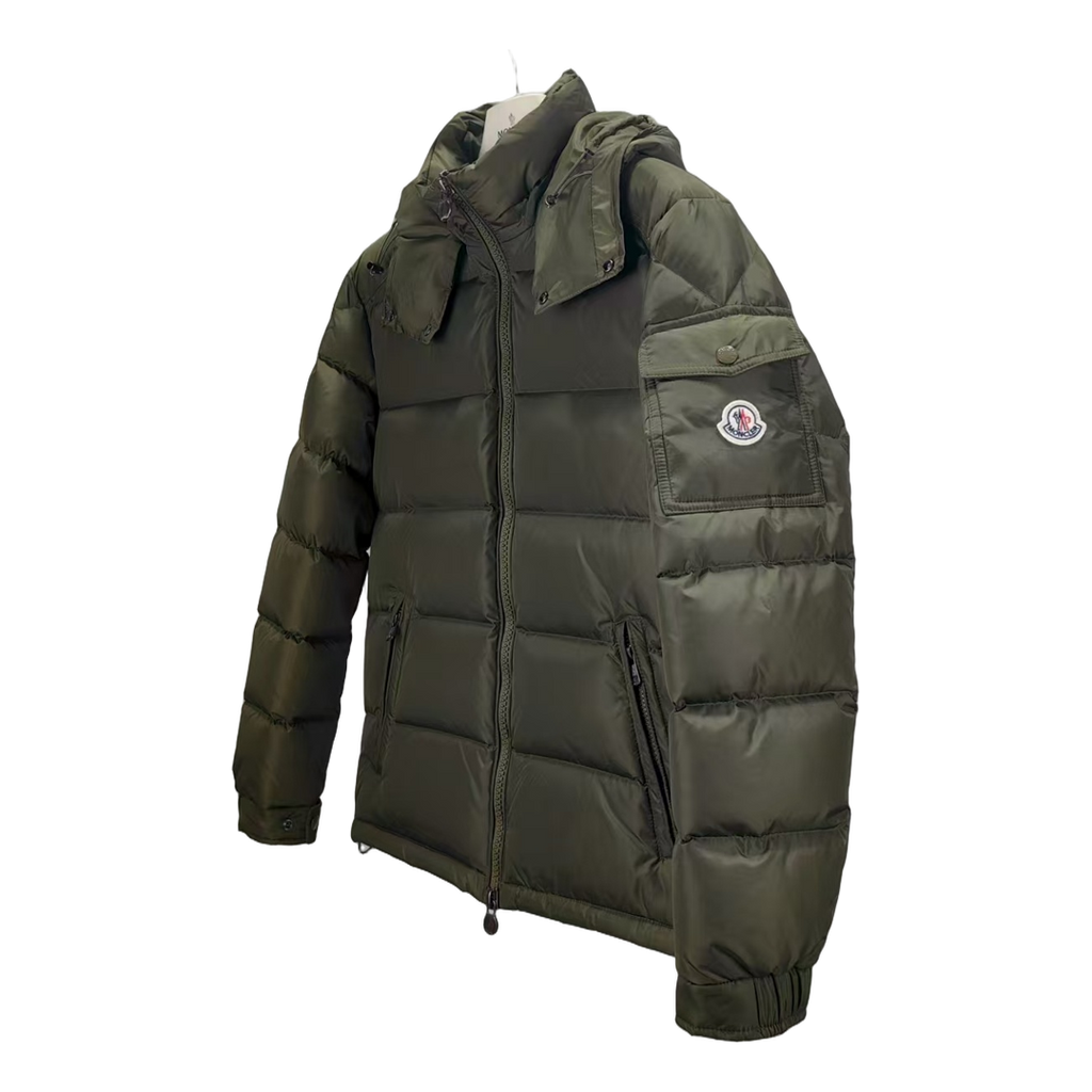 Moncler Maya Matte Hooded Puffer Jacket – Olive Green, Premium Down