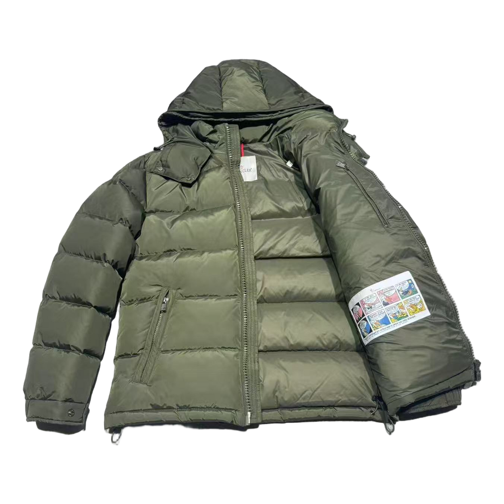 Moncler Maya Matte Hooded Puffer Jacket – Olive Green, Premium Down