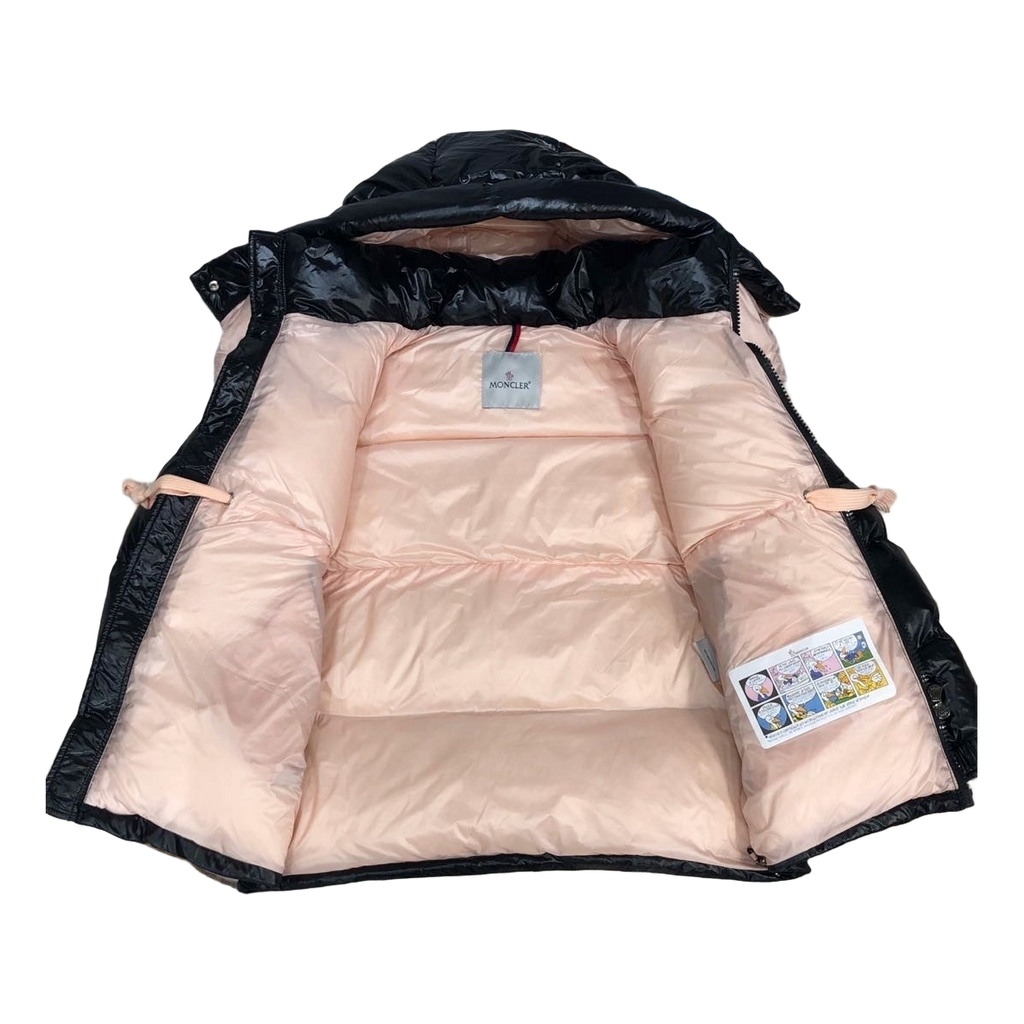 Moncler Mountain-Badge Glossy Short Puffer – Black, Premium Down