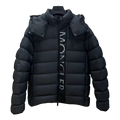 Moncler Vertical-Logo Hooded Puffer Jacket – Black, Premium Down
