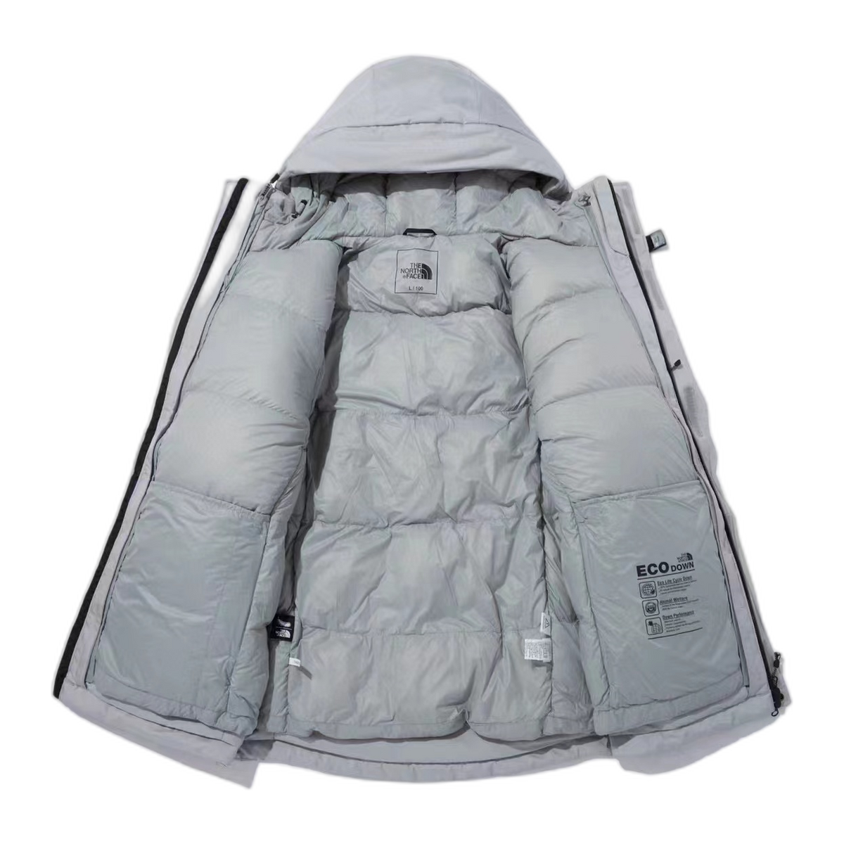 The North Face Himalayan Down Parka – Grey & White, 700-Fill