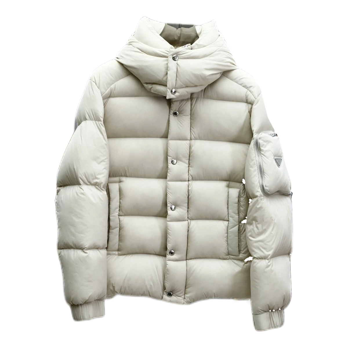 Prada Hooded Puffer Jacket – Sleeve Pouch Detail
